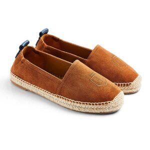 NIB Fairfax & Favor Women's Monaco Tan Suede Espadrille Flats Size US 9/EUR 40